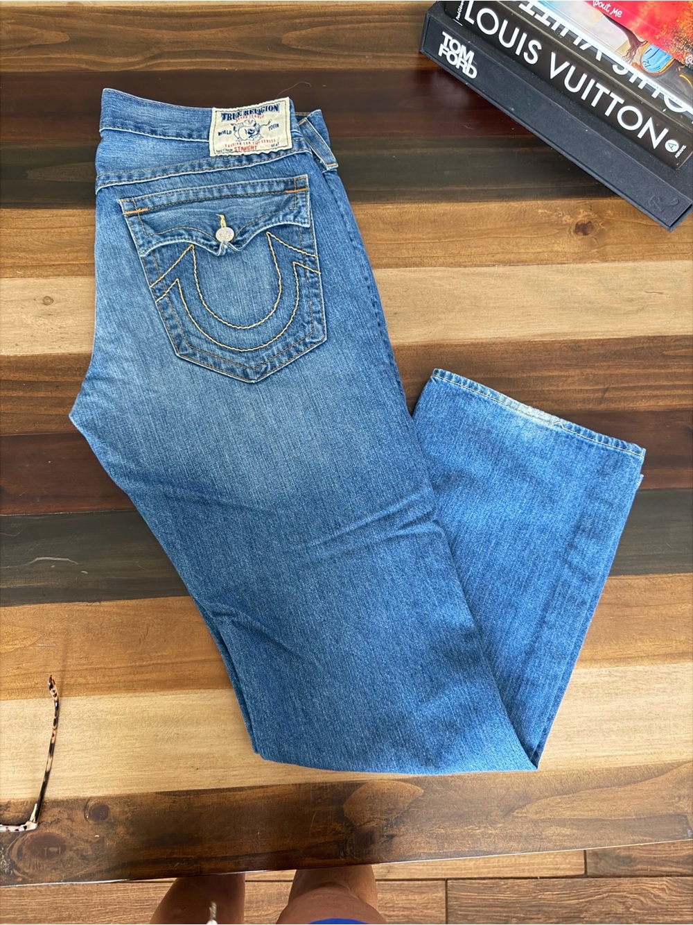 True Religion Men’s Medium Blue Boot Cut Jeans 38x32